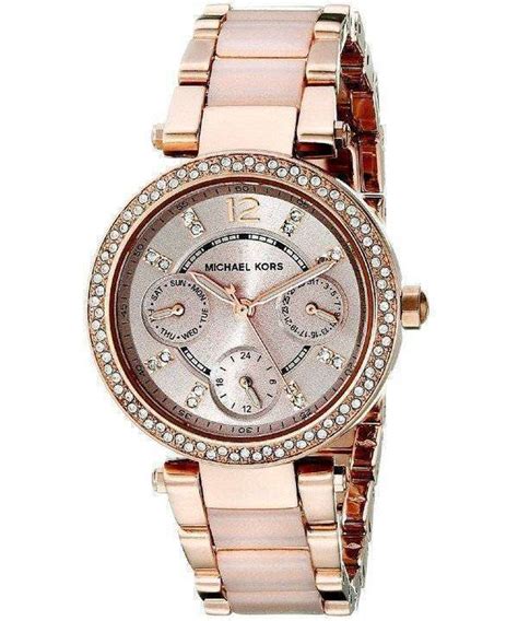 ladies michael kors parker watch mk6110|mike Kors parker mini rose dial.